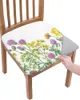 Chaves de cadeira Spring Flower Daisy Butterfly Seat Cushion Capas de jantar esticadas para casa para casa El Banquet Sala