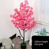 Fleurs décoratives 120 cm de hauteur rose fleur de cerise de cerisier Simulation arbre simulation fausse fleur de la soie