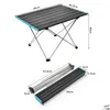 Camp Furniture Lightweight Outdoor Portable Foldable Dining Table High-Strength Aluminum Alloy Picnic Cam Barbecue Drop Delivery Sport Dhtjo