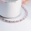 Gigajewe 9k/14K/18K Rose Gold 18-26CT Wit en Sakura Pink Color Tennis Armbanden