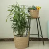 Handmade Woven Planter Basket Laundry Storage Decorative Basket Straw Wicker Rattan Seagrass Garden Flower Pot Storage Basket 240327