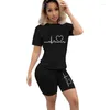 T-shirts de survêtement pour femmes shorts 2 pièces 2024 courts sets jogging tenues de vacances