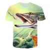 Herr t-shirts Ocean Life Fish Series 3D Digital Print Overseas Leisure Breattable European Size T-shirt till försäljning