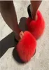 Women039s Summer Real Fox Slippers Home y Sapatos de pelúcia Slides Stripe Ry Sandals Flipflop Tamanho 4987953