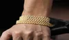 Hip Hop Cz Stone verharde bling iced out Watch Band Link Chain armbanden Bangle voor mannen rapper sieraden drop gold2328916