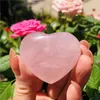 Dekorative Figuren exemimennatural rosa Rosenquarzs Kristall Herz Chakra Heilung Reiki 30mm Natursteinperlen für Schmuck Making DIY