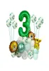 Party Decoration Happy 1 2 3 4 5 Years Birthday Safari Animal Balloons Set Baby Shower It039s A Boy Forest Jungle Green Foil Nu9071608