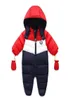 Baby Boy Winter Down Snowbuit Noworodki Grube odzież wierzchnia Rompers wkładka polarowa dziecięca noszenie śniegu z kapturem kombinezon ubrania dla dzieci 203671053