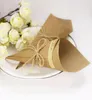 Behogar 100 pcs rétro kraft corses cônes bouquet de bonbons sacs de sacs de mariage cadeaux de fête avec des cordes label7165725