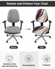 Marble Texture Purple Elastic Armchair Computer Chair Cover Stretch Removable Office Chair Slipcover Split Seat Covers