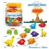 Barn Montessori Sensory Education Toy Dinosaur Matchning Letter Number Färgform Sortering Game Parish Tidig Learning Toys Gift