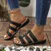 Hausschuhe Gummi PU Summer Solid Casual Ladies Schuhe zum Verkauf 2024 Slip-on Peep Toe Flat mit außerhalb von Frauen