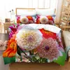 Flores de flores lindas Conjunto de roupas de cama adorável garoto de edredom de garoto, capa de colcha, quarto de meninas de cama linda rei/saien edredon capa Conjunto