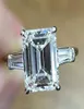 Cluster anneaux d'origine 6CT Emerald Cut Simulate Diamond Ring Luxury 925 STERLING MARDING ENGAGIE FIGNET POUR FEMMES BEID4568103