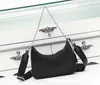 P Fashionable Womens Bag Single Shoulder Diagonal Cross Chain Underarm Bag With Nylon Fabric Hobo Three in One Bag 240329
