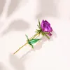 Brosches Vintage Rose Flower Emamel Pins For Women Retro Elegant Fashion Wedding Party Clothing Accessories Smyckespresent