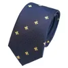 Classic 7cm Tie Men Men Silk Tie Luxury Bee Stripe Business Suit Cravat Wedding Party Cocondtie Neck Ties Padre presente3185276