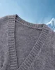 Jesień zima krótka talia stały swetr kobiet w pojedynczym sztabowanym dzianin V Kobiety Swet Kobiet nowy top femme 174 J2207307071399