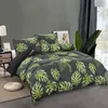 Débat de literie moderne feuille verte de la feuille de microfibre tropicale 2/3 des taies d'oreiller en linge de lit pour filles et garçons