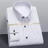 Herren -Hemdhemden Herren Klassiker elegantes Geschäft Langarm Easy Care Stretch Plain Formal Shirt Casual Standard Männliche Arbeitskleidung