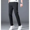 Men's Pants Business Casual Plaid Straight 2024 Summer Thin Fashionable All-match Zipper Spliced Trousers Trend Male Clothes