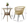 Nordic Rattan Chair Three Piece Set Combined Outdoor Furniture Leisure Homestay Chairs Balcony Garden Table Outdoor Furniture