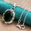 Anhänger 925 Sterling Silber Green Green Zirkon Anhänger Halskette 16 bis 30 Zoll Kette für Frauen Mode Hochzeitsfeier Charme Schmuck Schmuck