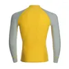 Kvinnors badkläder Mäns långärmad dragkedja Surf Swim Rash Guard Yellow Rashguard Diving Tops Man Sun-Protective Sports Shirt