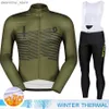 Set di maglia ciclistica Scott Cycling vestiti tricuta uomo maglietta professionale maglia invernale pantaloni da uomo gel gel gelc maglietto uniforme abbigliamento set l48