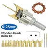 6-25 mm hölzerne Rosenkranzperlen Making Bohrbit Kit Holzbearbeitungsmahlen Stecher Formwerkzeugkugel Blade Perlen Router Drills Bit SE