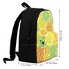 Sac à dos diverses tranches d'agrumes 3 arrivages unisex sacs de sac décontracté fond de glaçons citron coupés délicieux alimentaires