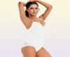 Underwire White Bodysuit Women Shapers растягивает сплошное цвет шелковистое белье.