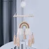 MOBILES# Baby Crib Mobiel Rammelaar Toys Handmade Boho Rainbow Star Tapestry Bed Bell Wind Chime Ratels Pasgeboren Kinderen Kinderkamer Slaapkamer Decor Y240412