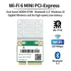 カードWifi 6デュアルバンド3000Mbps MPEAX3000HワイヤレスハーフミニPCIE WIFIカードBluetooth 5.0 802.11AX/AC 2.4GHz 5GHzアダプターラップトップ