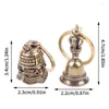 Keychains 1pc Brass Handicraft Die-casting Drop Wind Bell Tibetan Bronze Key Paar CAR Home Decoratie Antiek