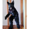 2024 Halloween Black Wolf Husky Mascot Costume Custom Fancy Costume Anime Kit Mascotte Theme Fancy Dress