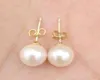 Real Pearl Vi säljer bara Real Pearl Beautiful Ett par 910mm naturligt South Sea White Pearl Earring8263328