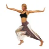 Женский этнический стиль свободные отпечатки широкие ноги Bloomers Высокая талия фитнес -спортивные спортивные танцевальные брюки йога 240412