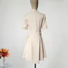 Zjyt Runway Fashion Spring Summer Dresses для женщин с коротким рукавом с коротким рукава