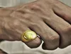 Anillos de clúster anillo de sello redondo de acero inoxidable para hombres Joyería Masculina de Banda Pinky8046188