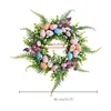 Décoration de fleurs décoratives du cercle floral de Pâques durable et polyvalent pour célébrer le charme de couronne des anneaux de fleurs festifs