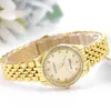 Montre-bracelets Luxury 3 Pointers Diamond Design Woard's Watch Watch Trendy Quartz Gold-Colore Business Wrist Wistor