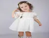 Кружева маленькая девочка платье для детской вечеринки свадебное конкурс формальный мини -милый белые платья одежда для девочек 313Q9143703