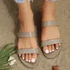 Sandals Plateforme d'été pour femmes Mode Fashion Couleur solide Coupteur mince combinaison de bande ouverte plage plate