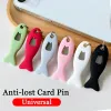 För SIM-kortborttagningsnål Pin Anti-Lost Tray KeyChain Split Rings Telefon SIM Card Storage Silicone Case Ejecter Tool Needles