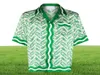 22SS CasabBlannca Green Shade Pineapple koszulki Koszulki garnitury Man Man Fashion Summer Beach wakacje Hawaje Tshirty krótkie spodnie6905284