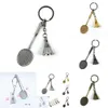 New Metal Badminton Racket Kelechains Vintage Mini Sports Keyring For Women Men Car Key Chains