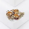 Brooches Beaut&Berry Retro Enamel Pomegranate Flower For Women Unisex Plant Pins Office Party Casual Accessories Gifts