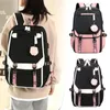 Zaino scolastico sacchetti di stoccaggio per adolescenti da donna daypack book book con borsa per porta di carica USB 27l impermeabile durevole e