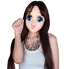 Party Masks LK102Big Eyes Girl Half Head Latex Kigurumi Masque Cartoon Cosplay Rôle anime japonais Lolita Crossdress Silicone Doll4737641